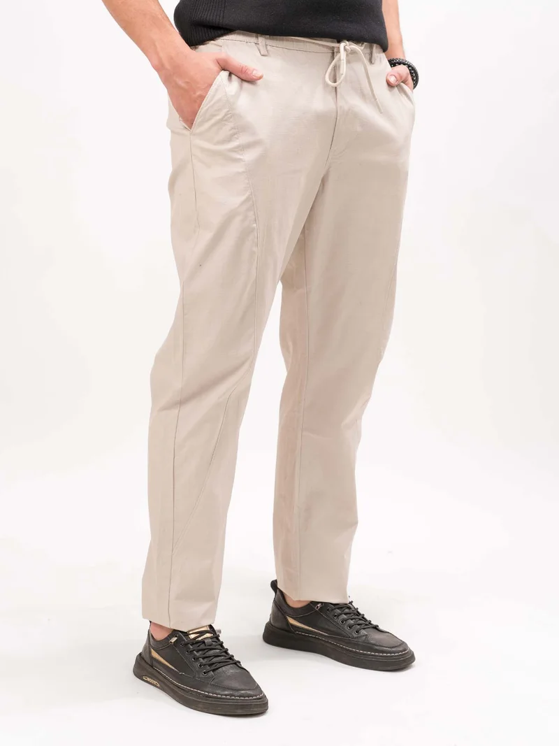 مانياك Maniac Mens Cut and Sew Solid Light Grey Cotton Trackpant